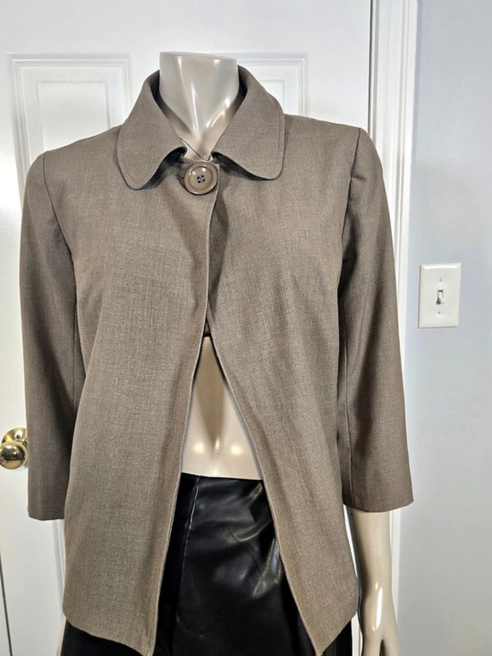Tan Button Front Blazer